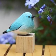 Load image into Gallery viewer, Handcrafted Mountain Blue Robin Wood Sculpture