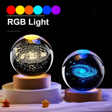 Load image into Gallery viewer, 2.36 in RGB Crystal Ball Night Light with Milky Way and Moon - Cosmos-Inspired Bedside Decoration