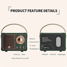 Load image into Gallery viewer, Vintage-Style Wireless Bluetooth Speaker with Subwoofer