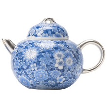 Load image into Gallery viewer, Vintage Blue and White Porcelain Ceramic Teapot for Afternoon Tea