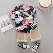 Load image into Gallery viewer, 2-Piece Baby Boy Summer Outfit Set – Short Sleeve Top and Matching Shorts
