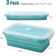 Load image into Gallery viewer, Collapsible Silicone Food Storage Containers with Lids 3 Pack Set 40oz