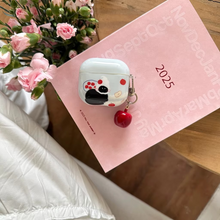 Load image into Gallery viewer, Black Cat and Red Apple Shock Proof AirPods Case with Pendant