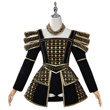 Load image into Gallery viewer, Renaissance Queen Cosplay Costume Women’s Tudor Style Dress for Theater, Cosplay, and Halloween