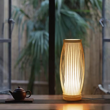 Load image into Gallery viewer, Zen-Inspired Bamboo Table Lamp for Bedroom and Living Room