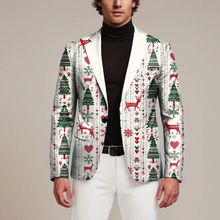 Load image into Gallery viewer, Christmas Suit Jacket for Men Festive Lapel Button Down Holiday Party Blazer