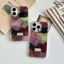 Load image into Gallery viewer, Exquisite Velour Heart Splice Glossy Glacial Texture iPhone Case
