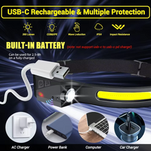 Load image into Gallery viewer, Ultra-Bright LED Rechargeable Headlamp with Motion Sensor Control