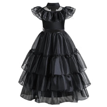 Load image into Gallery viewer, Girls Gothic Layered Cake Gown with Mesh Panel Details and Decorative Pattern All Vera Mart