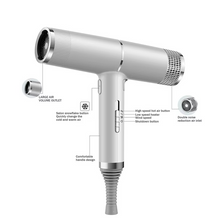 Load image into Gallery viewer, Professional High-Power Negative Ion Hair Dryer with Air Nozzle for Home and Salon Use