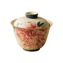 Load image into Gallery viewer, Blue And White Red Peony Porcelain Gaiwan Tea Bowl With Lid