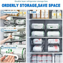 Load image into Gallery viewer, Clear Stackable Refrigerator Soda Can Dispenser Organizer