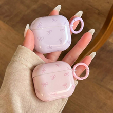Load image into Gallery viewer, Pink and Purple Bow Earphone Case for Apple AirPods Wireless Charging Box