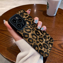 Load image into Gallery viewer, Gold Leopard Silicone Leather Phone Case