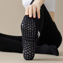Load image into Gallery viewer, Unisex Mid-Calf Striped Yoga Socks - Non-Slip, Sweat-Absorbing, Odor-Control