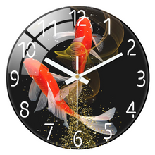 Load image into Gallery viewer, 12 Inch Red Koi Tempered Glass Wall Clock for Modern Home Décor