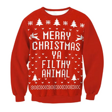 Load image into Gallery viewer, Reindeer and Snowman 3D Print Mens Long Sleeve Christmas Sweatshirt