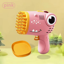 Load image into Gallery viewer, Kids Handheld Bubble Machine - 40-Hole Electric Dinosaur Bubble Blower