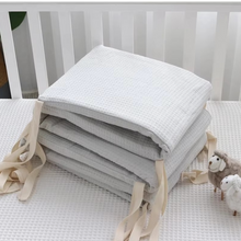 Load image into Gallery viewer, Waffle Cotton Baby Crib Bumper One Piece Washable Anti Collision Cushion for Newborn Nursery Decor