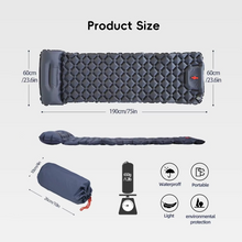 Load image into Gallery viewer, Inflatable Camping Sleeping Pad with Built-in Pillow Self-Inflating Air Cushion for Hiking and Outdoor Travel