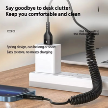 Load image into Gallery viewer, Universal Spring Telescopic Fast Charging Cable USB-C & Lightning