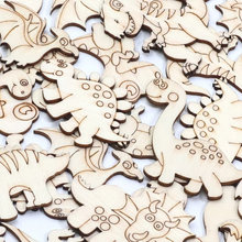 Load image into Gallery viewer, 20pcs Dinosaur Wooden Craft Slices for Scrapbooking, DIY Decor, and Crafts