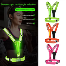 Load image into Gallery viewer, LED Reflective Safety Vest with Adjustable Straps and USB Rechargeable Lights