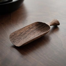 Load image into Gallery viewer, Walnut Wood Handmade Tea Spoon with Carved Handle