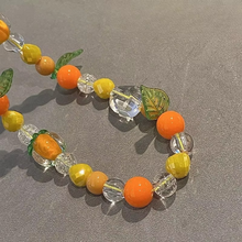 Load image into Gallery viewer, Cute 3D Orange Persimmon Beaded Phone Chain Charm