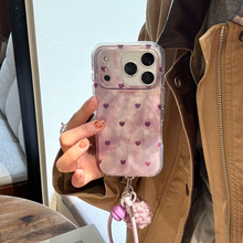 Load image into Gallery viewer, Exquisite Purple Loving Heart Fine Sand Texture Protective Case with Pendant