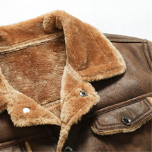 Load image into Gallery viewer, Mens Suede Finish Winter Coat with Thick Fleece Lining and Turn Down Collar