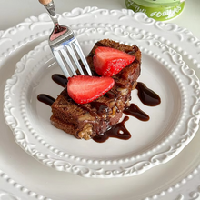 Load image into Gallery viewer, French Embossed Dessert Plate Elegant Round Tableware for Meals and Snacks