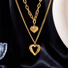 Load image into Gallery viewer, Chic Double-Layer Heart & Cuban Link Chain Choker Necklace