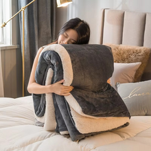 Load image into Gallery viewer, Solid Color Sherpa Blanket, Reversible Plush Duvet Cover