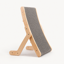 Load image into Gallery viewer, Curved Wood Cat Scratcher with Angled Surface for Scratching and Lounging