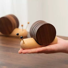 Load image into Gallery viewer, Snail Solid Wood Drink Coasters Made from Walnut and Wenge