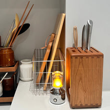Load image into Gallery viewer, Solid Wood Knife Block Open Frame Design