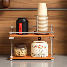 Load image into Gallery viewer, Walnut Multi-Tiers Storage Rack Desk Organizer