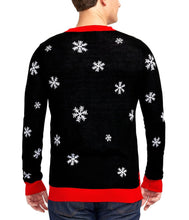 Load image into Gallery viewer, Mens Cheeky Santa Light Up Christmas Sweater with a Glowing Rooftop Stream