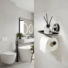 Load image into Gallery viewer, Drill Resistant Stainless Steel Toilet Paper Holder with Suction Mount