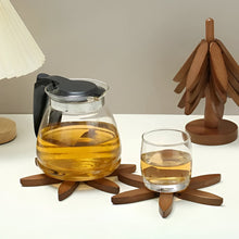 Load image into Gallery viewer, Bamboo Coaster and Pot Holder Set with Tree Design