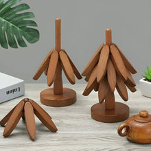 Load image into Gallery viewer, Bamboo Coaster and Pot Holder Set with Tree Design