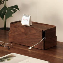 Load image into Gallery viewer, Black Walnut Power Strip Cable Organizer Box