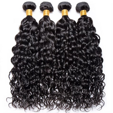 Load image into Gallery viewer, 12A Water Wave Virgin Human Hair Bundles With Frontal Closure – Loose Deep Wave Peruvian Hair