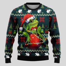 Load image into Gallery viewer, Polar Bear Crew Neck Sweater with Festive Pattern and Relaxed Fit