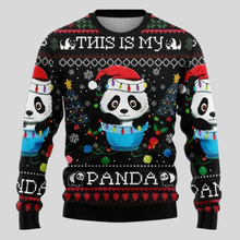 Load image into Gallery viewer, Polar Bear Crew Neck Sweater with Festive Pattern and Relaxed Fit