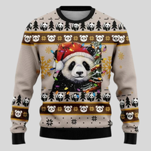 Load image into Gallery viewer, Polar Bear Crew Neck Sweater with Festive Pattern and Relaxed Fit
