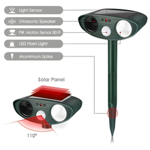Load image into Gallery viewer, Ultrasonic Chipmunk Repeller - Solar Powered - Get Rid of Chipmunks in 48 Hours