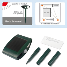 Load image into Gallery viewer, Ultrasonic Chipmunk Repeller - Solar Powered - Get Rid of Chipmunks in 48 Hours