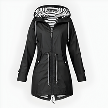 Load image into Gallery viewer, Long Hooded Rain Jacket for Women with Adjustable Drawstrings and Breathable Fabric